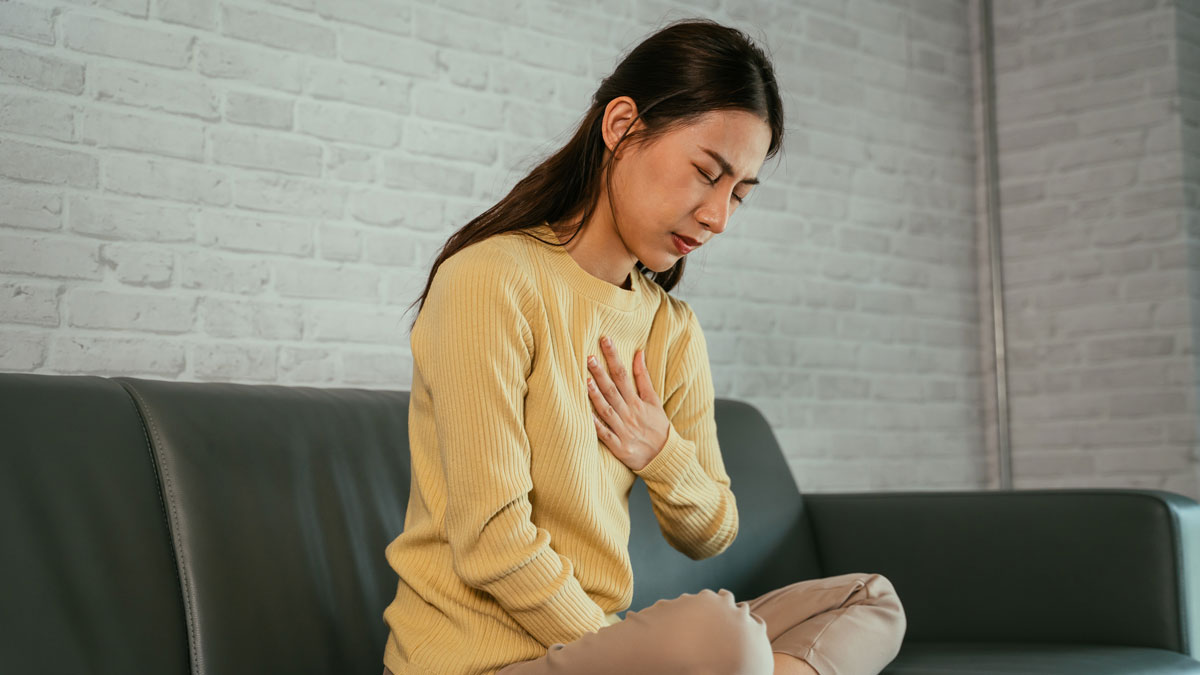 woman with acid reflux