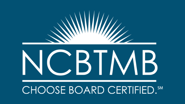 An image with the NCBTMB logo on it, "Choose Board Certified" is written underneath.