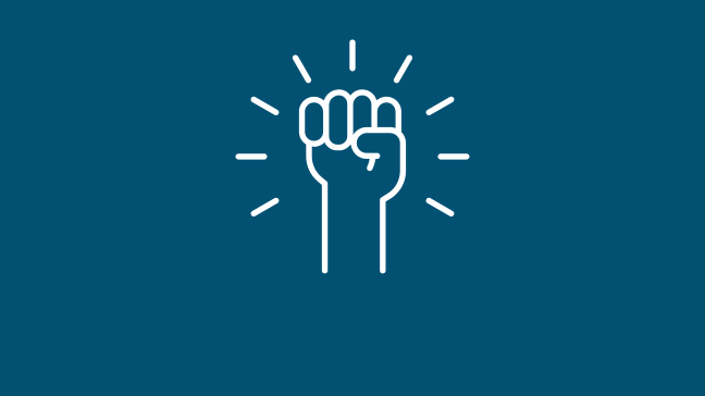 an icon of a fist raised.