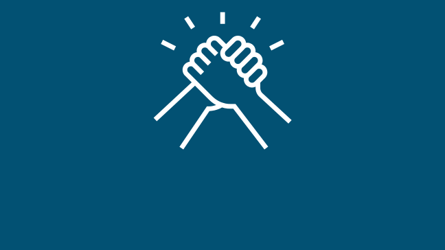 an icon of two hands joined together.